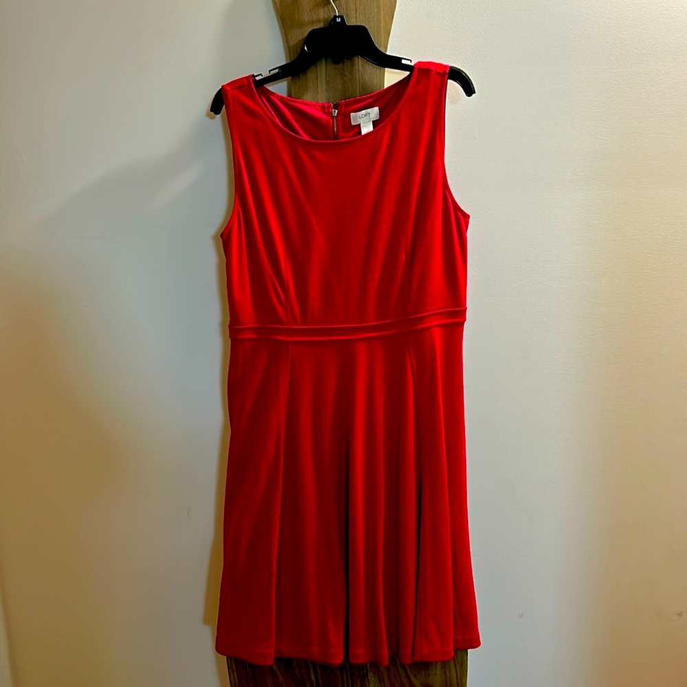 Ann Taylor Loft Flowing Red Dress Size 14